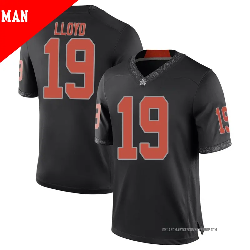 Men's ＃19 Jaylen Lloyd Oklahoma State Cowboys Game Black Football College Jersey