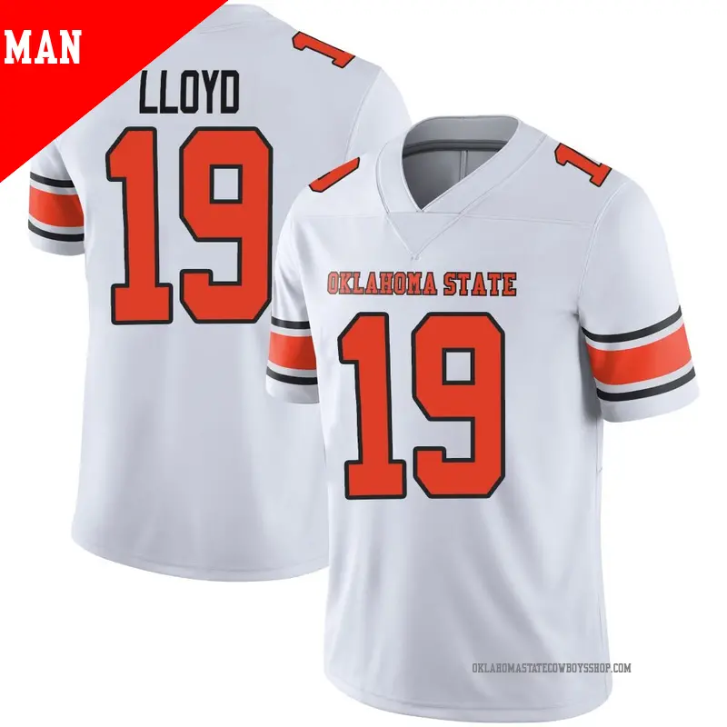 Men's ＃19 Jaylen Lloyd Oklahoma State Cowboys Limited White Football Jersey