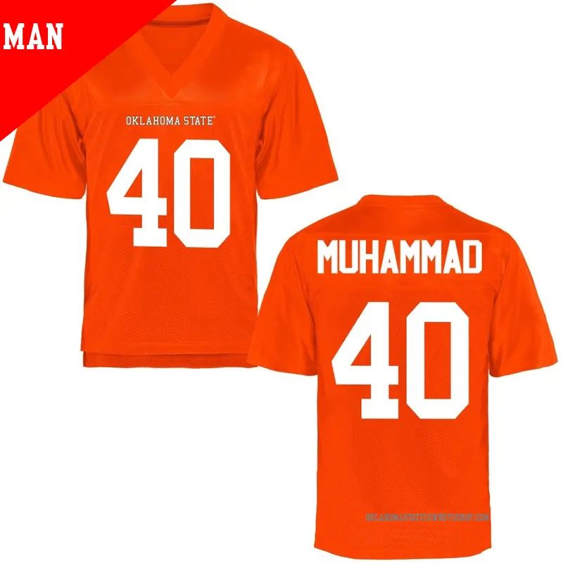 Men's ＃40 Bismillah Muhammad Oklahoma State Cowboys Game Orange Football College Jersey