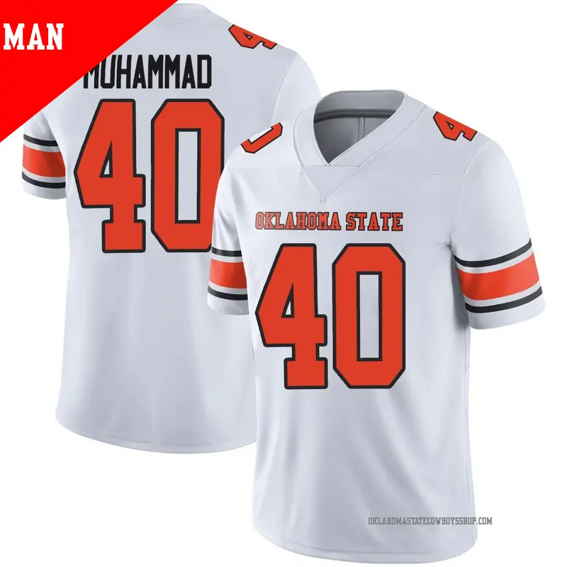 Men's ＃40 Bismillah Muhammad Oklahoma State Cowboys Limited White Football Jersey
