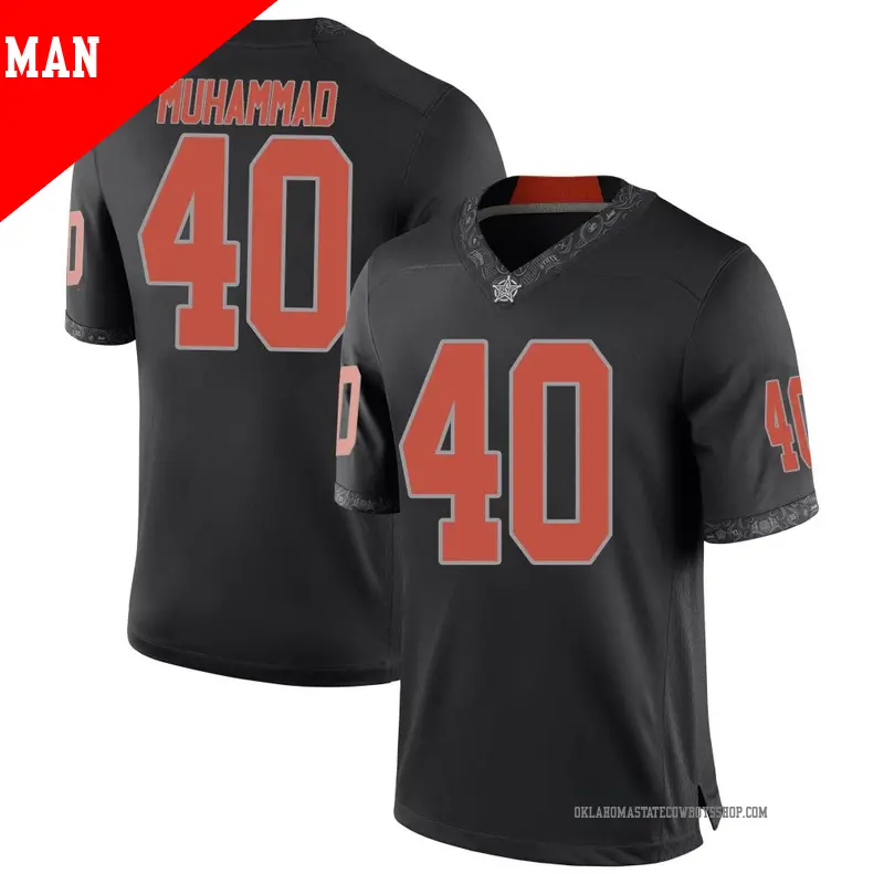 Men's ＃40 Bismillah Muhammad Oklahoma State Cowboys Replica Black Football College Jersey