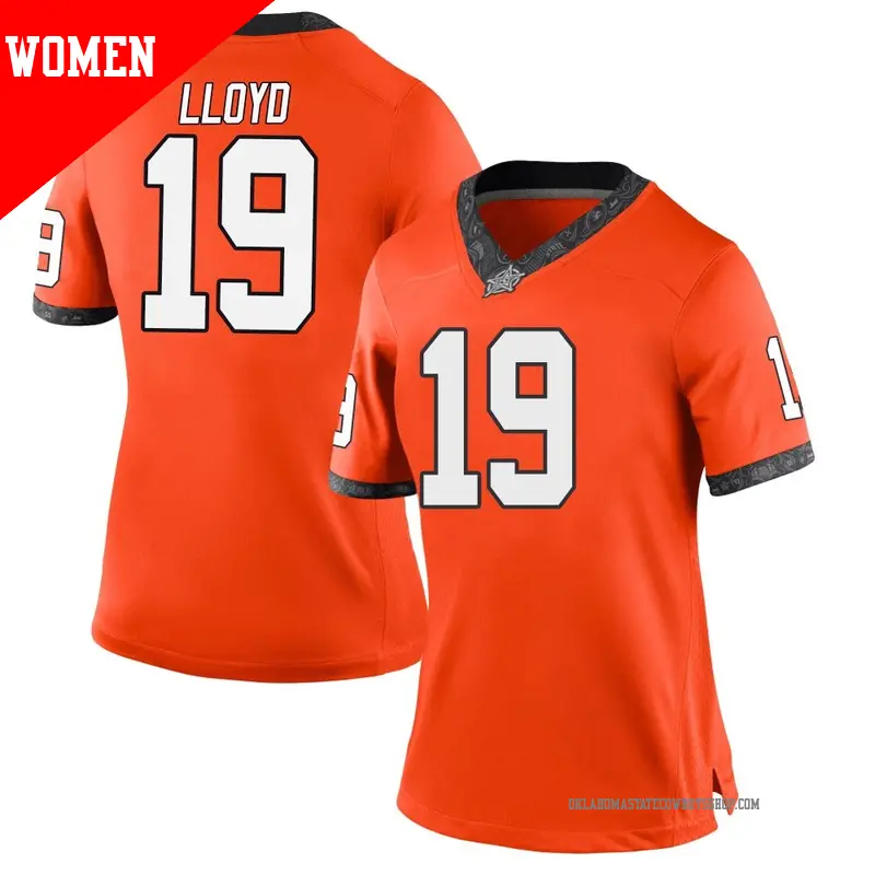 Women's ＃19 Jaylen Lloyd Oklahoma State Cowboys Game Orange Football College Jersey