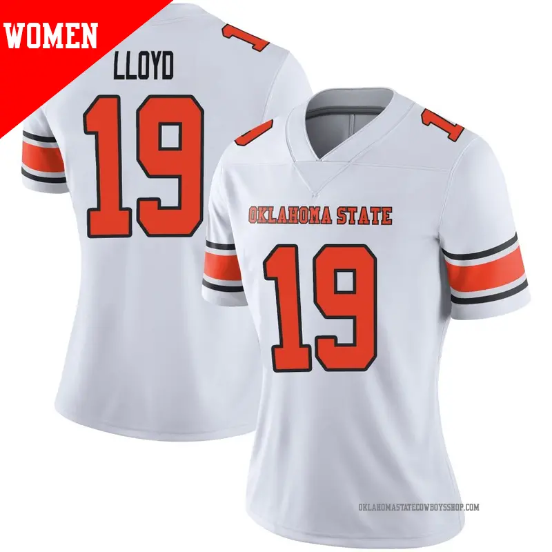 Women's ＃19 Jaylen Lloyd Oklahoma State Cowboys Limited White Women Football Jersey