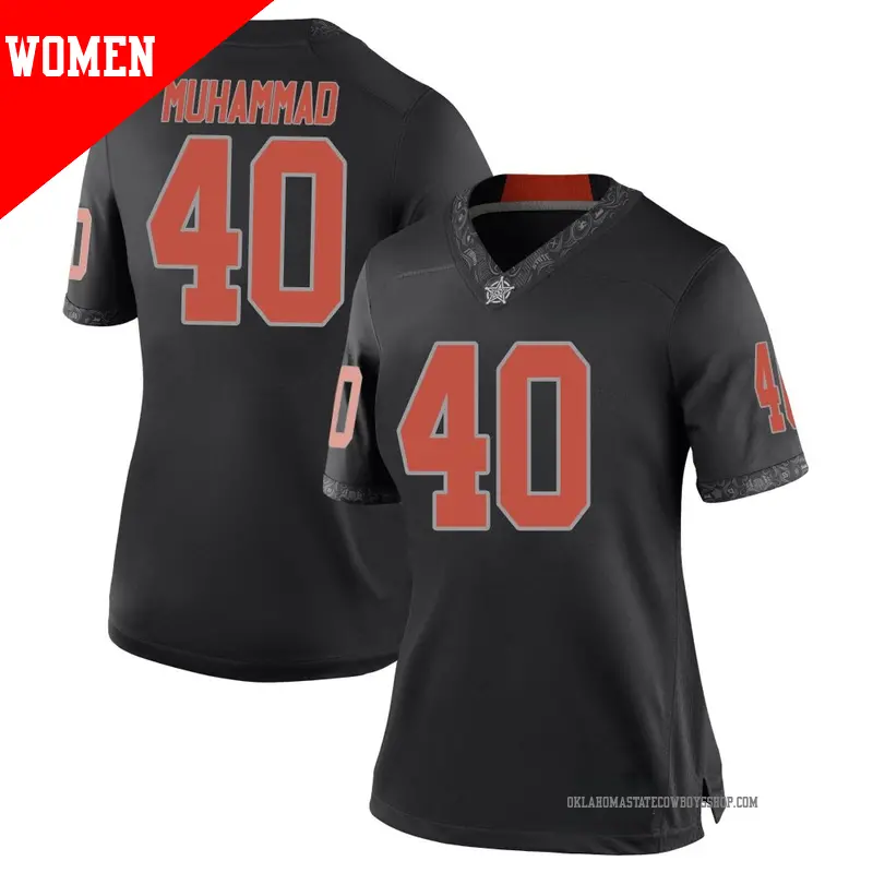 Women's ＃40 Bismillah Muhammad Oklahoma State Cowboys Game Black Football College Jersey