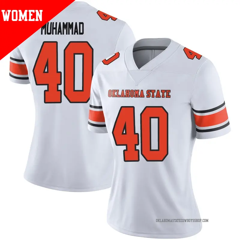 Women's ＃40 Bismillah Muhammad Oklahoma State Cowboys Limited White Women Football Jersey