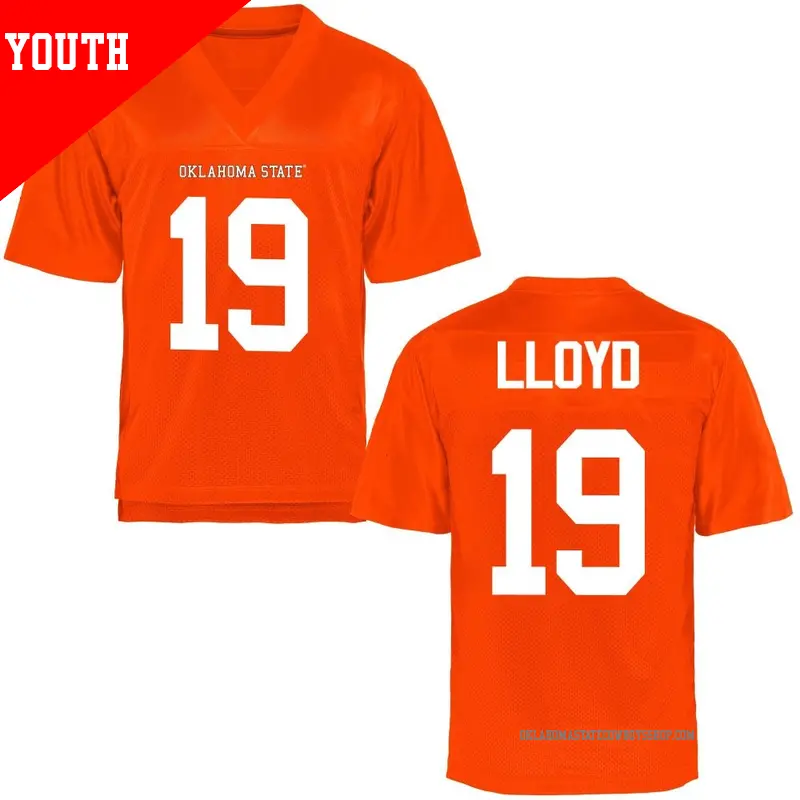 Youth ＃19 Jaylen Lloyd Oklahoma State Cowboys Replica Orange Football College Jersey
