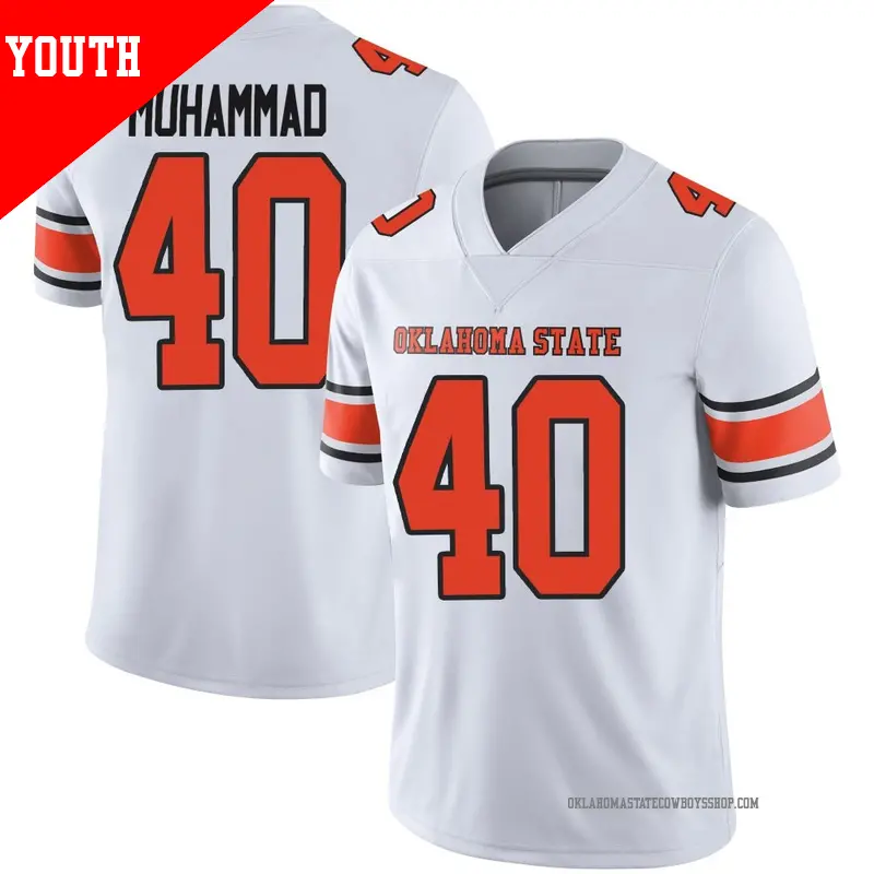 Youth ＃40 Bismillah Muhammad Oklahoma State Cowboys Limited White Football Jersey