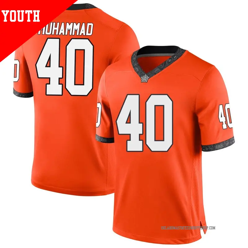 Youth ＃40 Bismillah Muhammad Oklahoma State Cowboys Replica Orange Football College Jersey
