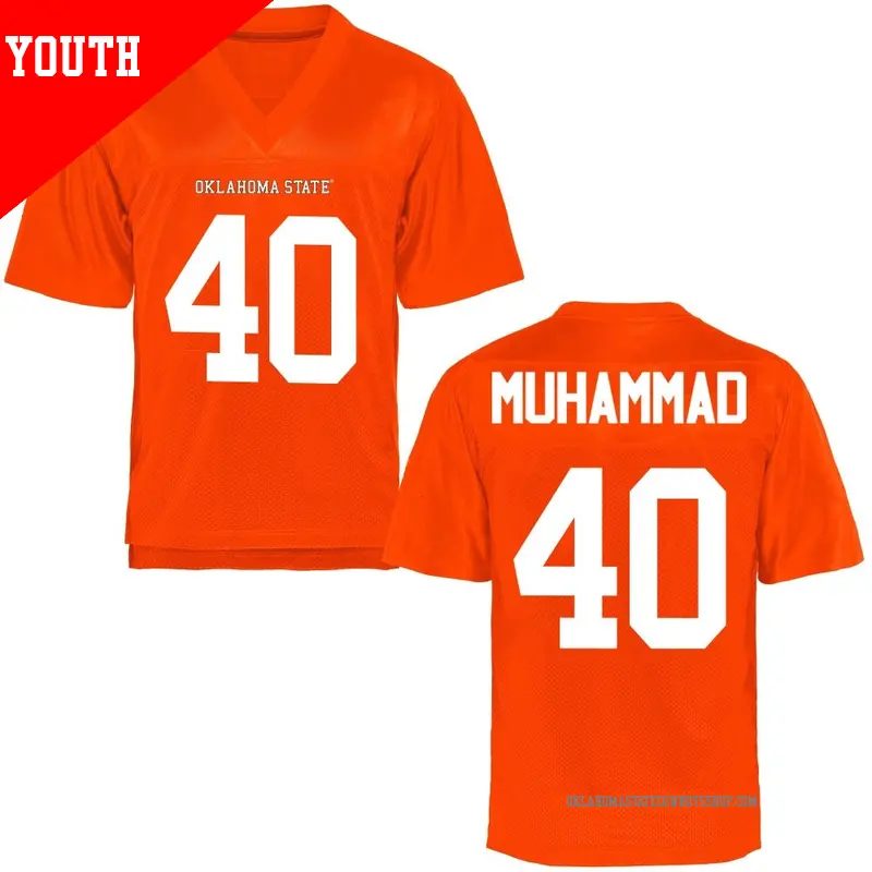 Youth ＃40 Bismillah Muhammad Oklahoma State Cowboys Replica Orange Football College Jersey